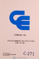 Cybelec-Cybelec SA DNC 30 CM, Programming Instructions Manual Year (1987)-DNC 30 CM-SA-01